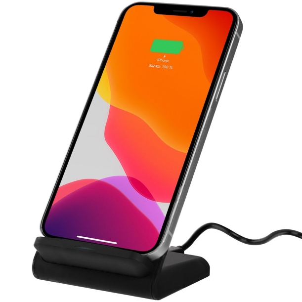 Быстрое беспроводное зарядное устройство Overtop, черное (Изображение 1)