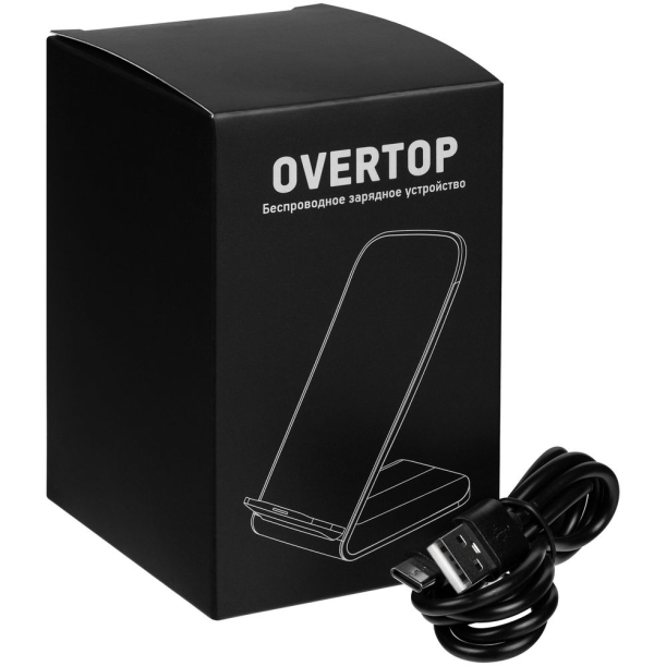 Быстрое беспроводное зарядное устройство Overtop, черное (Изображение 8)