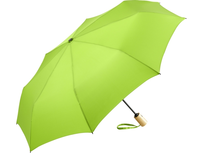 Зонт складной из бамбука ÖkoBrella полуавтомат (лайм)  (Изображение 1)