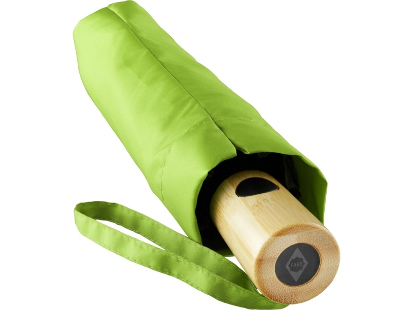Зонт складной из бамбука ÖkoBrella полуавтомат (лайм)  (Изображение 6)