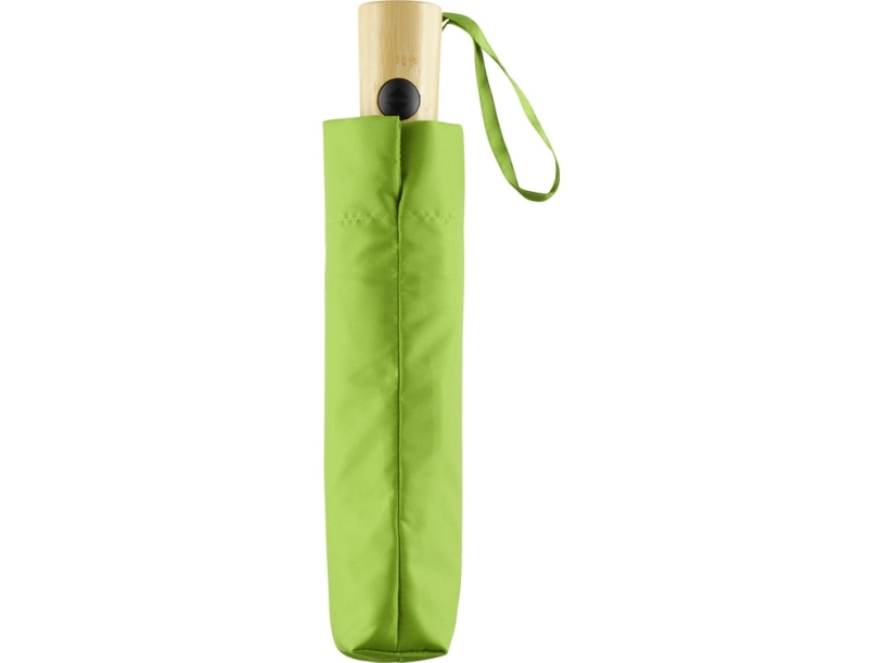 Зонт складной из бамбука ÖkoBrella полуавтомат (лайм)  (Изображение 10)