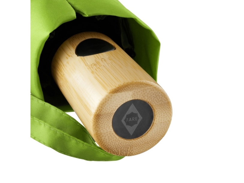Зонт складной из бамбука ÖkoBrella полуавтомат (лайм)  (Изображение 12)