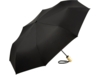 Зонт складной из бамбука ÖkoBrella полуавтомат (черный)  (Изображение 1)