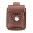 Чехол ZIPPO для широкой зажигалки, кожа, с кожаным фиксатором на ремень, коричневый, 57x30x75 мм