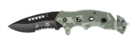 Нож складной Stinger, 95 мм, (чёрный), материал рукояти: алюминий (зелёный камуфляж)