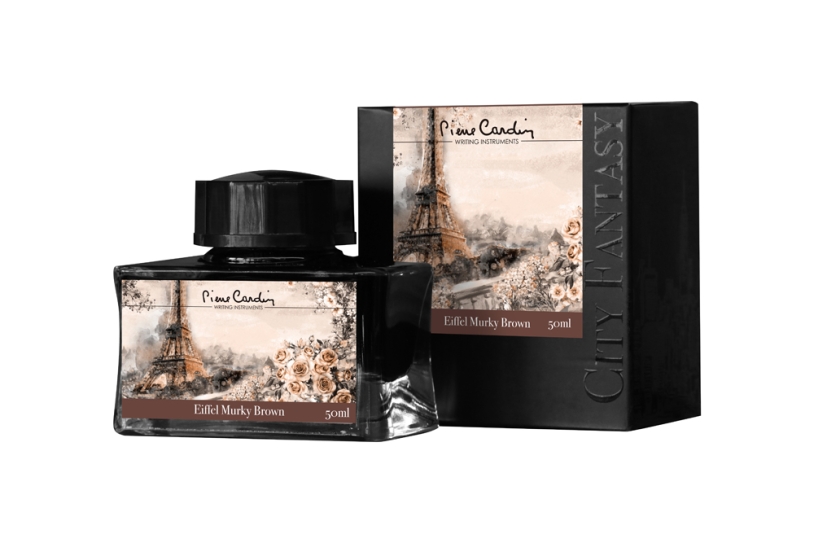 Флакон чернил Pierre Cardin 50мл, серия CITY FANTASY цвет Eiffel Murky Brown (Коричневый Эйфель) (Изображение 1)