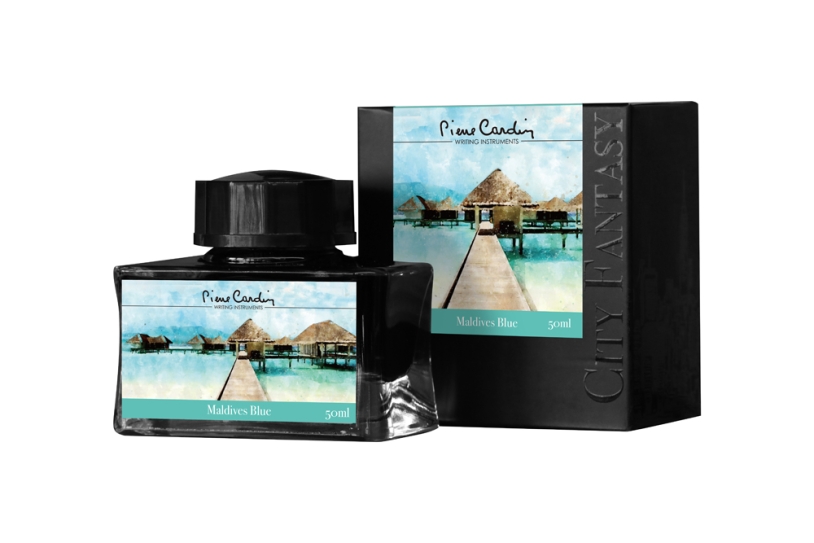 Флакон чернил Pierre Cardin 50мл, серия CITY FANTASY цвет Maldives Blue (Голубые Мальдивы) (Изображение 1)