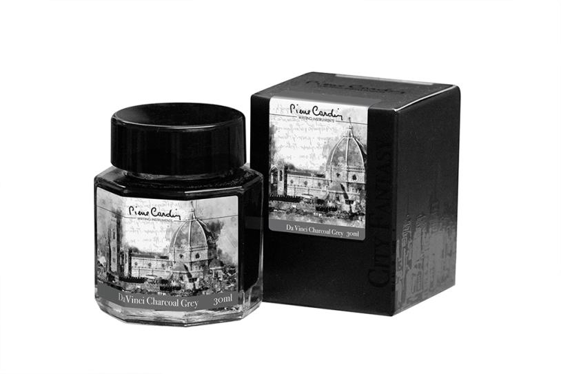 Флакон чернил Pierre Cardin 30мл, серия CITY FANTASY цвет Da Vinci Charcoal Grey (Серый да Винчи) (Изображение 1)