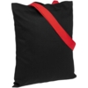 Холщовая сумка BrighTone, черная с красными ручками (Изображение 1)