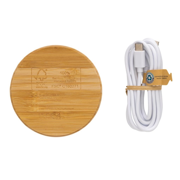 Док-станция Bamboo FSC® для беспроводной зарядки, 15 Вт (Изображение 3)