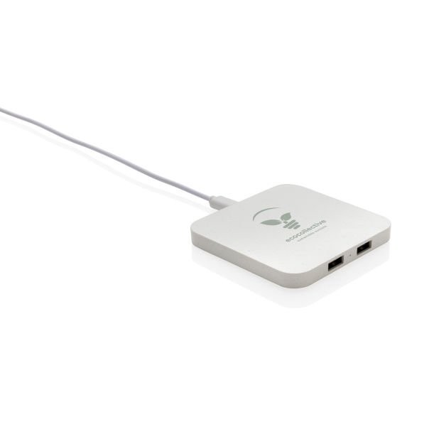 Беспроводная док-станция из переработанного пластика RCS с USB-портами, 10 Вт (Изображение 4)
