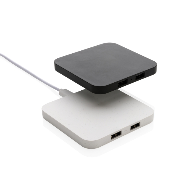 Беспроводная док-станция из переработанного пластика RCS с USB-портами, 10 Вт (Изображение 5)