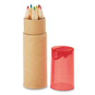 6 цветных карандашей (прозрачно-красный)