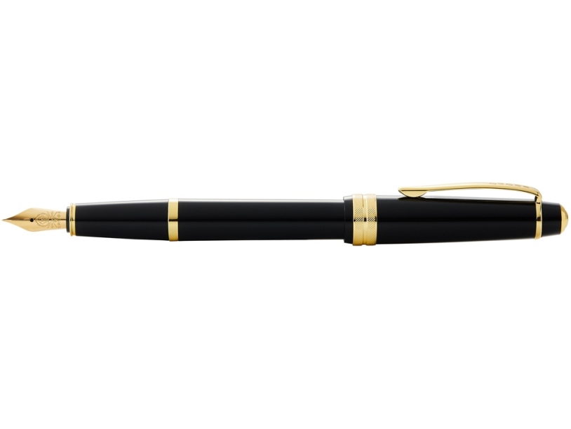 Ручка перьевая Bailey Ligh Polished Black Resin and Gold Tone, перо F (черный)  (Изображение 3)