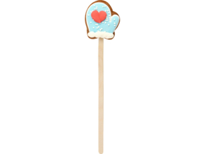 Печенье на палочке Варежка (голубой/красный) 