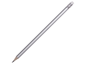 Шестигранный карандаш с ластиком Presto (серебристый) 
