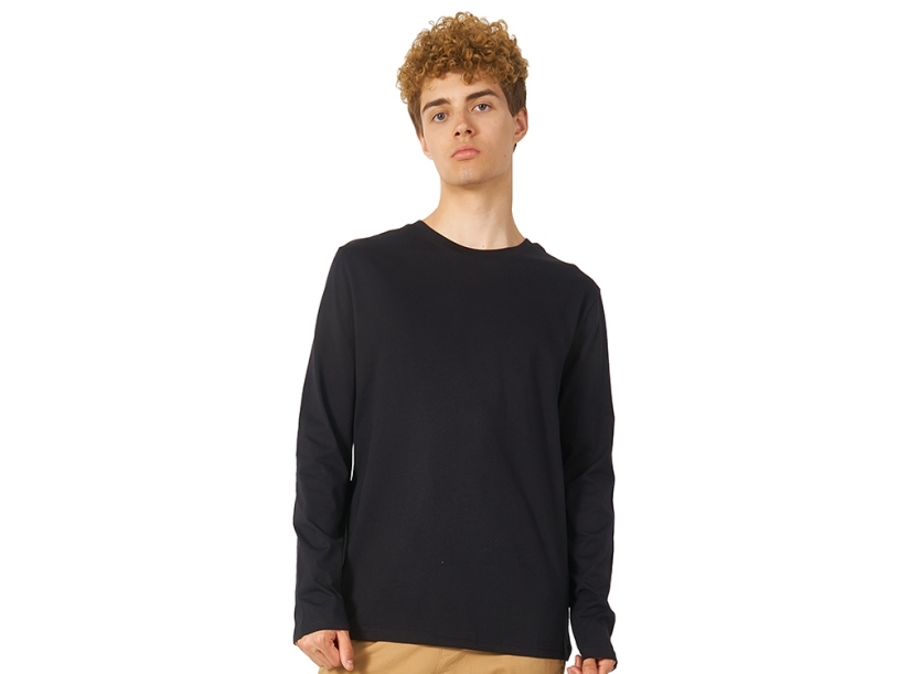 Футболка с длинным рукавом Porto мужская (черный) 3XL (Изображение 1)