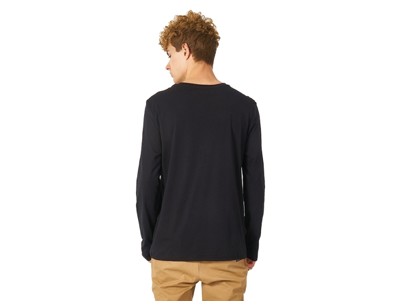 Футболка с длинным рукавом Porto мужская (черный) 2XL (Изображение 3)