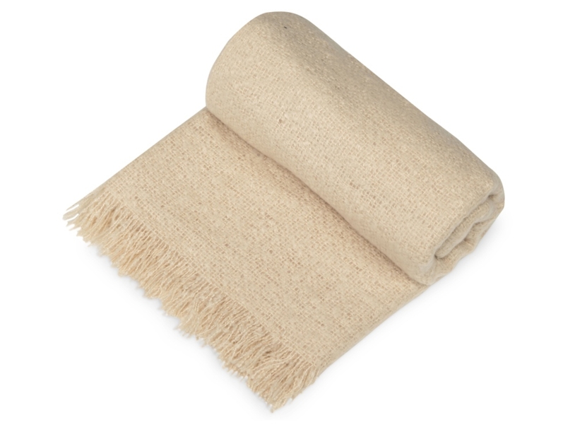 Плед акриловый Mohair, бежевый (Изображение 1)
