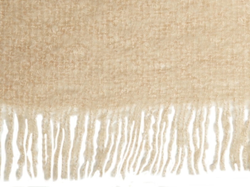 Плед акриловый Mohair, бежевый (Изображение 3)