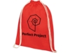 Рюкзак со шнурком Tenes из хлопка 140 г/м² (красный)  (Изображение 3)
