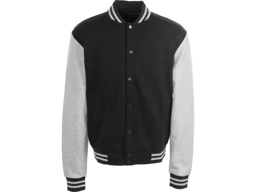 Бомбер Oxford, унисекс (черный/серый меланж) 3XL (Изображение 9)