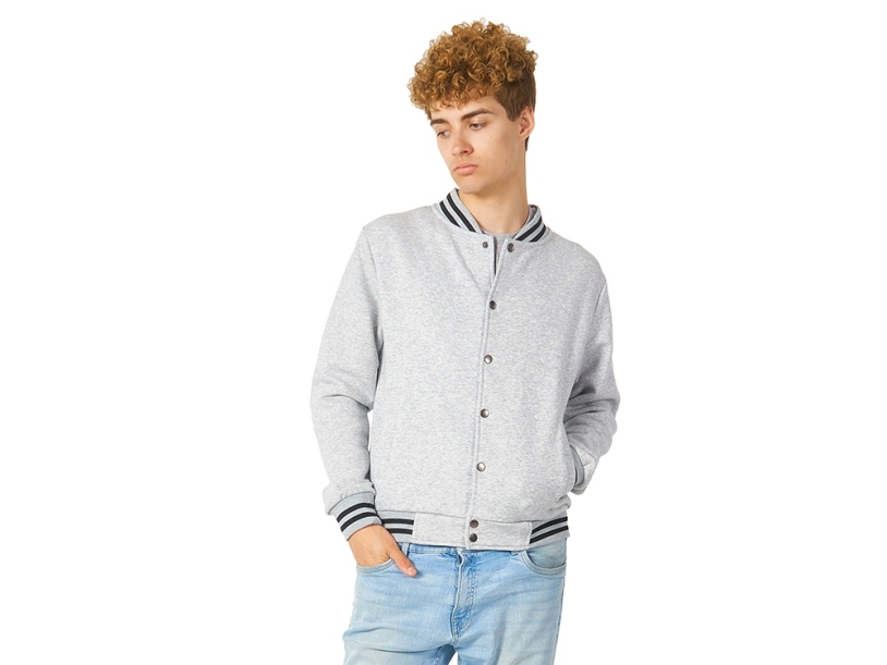 Бомбер Oxford, унисекс (серый меланж) 3XL (Изображение 2)