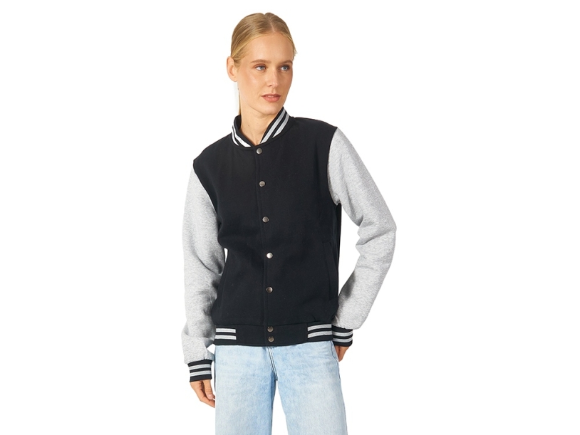 Бомбер Oxford, унисекс (черный/серый меланж) 2XL (Изображение 3)