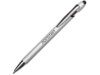 Ручка-стилус металлическая шариковая Sway Monochrome с цветным зеркальным слоем (серебристый/черный)  (Изображение 1)