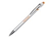 Ручка-стилус металлическая шариковая Sway Monochrome с цветным зеркальным слоем (серебристый/оранжевый)  (Изображение 1)