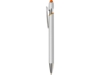 Ручка-стилус металлическая шариковая Sway Monochrome с цветным зеркальным слоем (серебристый/оранжевый)  (Изображение 3)