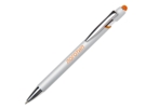 Ручка-стилус металлическая шариковая Sway Monochrome с цветным зеркальным слоем (серебристый/оранжевый) 
