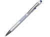 Ручка-стилус металлическая шариковая Sway Monochrome с цветным зеркальным слоем (серебристый/темно-синий)  (Изображение 1)