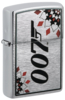 Зажигалка ZIPPO James Bond™ с покрытием Brushed Chrome, латунь/сталь, серебристая, 38x13x57 мм (Изображение 1)