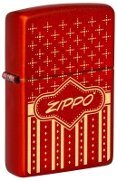 Зажигалка ZIPPO с покрытием Metallic Red, латунь/сталь, красная, 38x13x57 мм