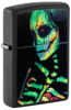 Зажигалка ZIPPO Skeleton Design с покрытием Black Light, латунь/сталь, черная, матовая, 38x13x57 мм (Изображение 1)