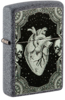 Зажигалка ZIPPO Heart Design с покрытием Iron Stone, латунь/сталь, серая, 38x13x57 мм (Изображение 1)
