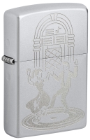 Зажигалка ZIPPO Vintage Dance с покрытием Satin Chrome, латунь/сталь, серебристая, 38x13x57 мм