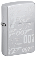 Зажигалка ZIPPO James Bond™ с покрытием Satin Chrome, латунь/сталь, серебристая, 38x13x57 мм