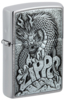 Зажигалка ZIPPO Classic с покрытием Brushed Chrome, латунь/сталь, серебристая, 38x13x57 мм (Изображение 1)