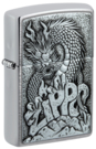 Зажигалка ZIPPO Classic с покрытием Brushed Chrome, латунь/сталь, серебристая, 38x13x57 мм