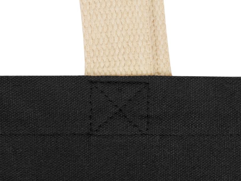 Сумка для шопинга Steady из хлопка с парусиновыми ручками, 260 г/м2, черный (Изображение 5)
