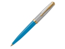 Ручка шариковая Parker 51 Premium Turquoise GT (голубой/серебристый/золотистый) 