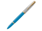 Ручка перьевая Parker 51 Premium Turquoise GT (голубой/серебристый/золотистый) 