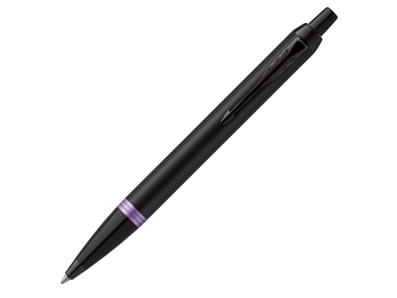 Ручка шариковая Parker IM Vibrant Rings Flame Amethyst Purple (черный/фиолетовый)  (Изображение 1)