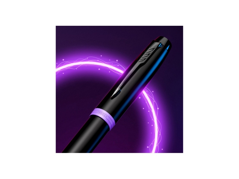 Ручка шариковая Parker IM Vibrant Rings Flame Amethyst Purple (черный/фиолетовый)  (Изображение 5)