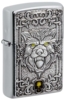 Зажигалка ZIPPO Wolf Emblem с покрытием Brushed Chrome, латунь/сталь, серебристая, 36x13x57 мм (Изображение 1)