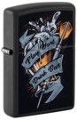 Зажигалка ZIPPO Darts с покрытием Black Matte, латунь/сталь, черная 38x13x57 мм