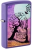 Зажигалка ZIPPO Skull Tree с покрытием Purple Matte, латунь/сталь, черная 38x13x57 мм (Изображение 1)