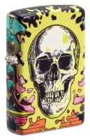 Зажигалка ZIPPO Skull Design с покрытием Glow In The Dark Green,латунь/сталь,разноцветная38x13x57 мм